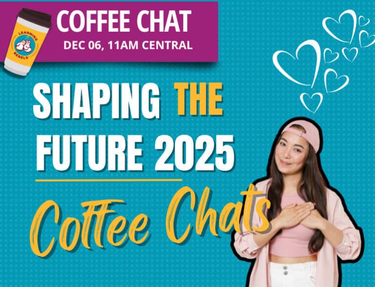 Casual woman holding her heart and showing love for the future. The title of the chat: Shaping the future is across the top.