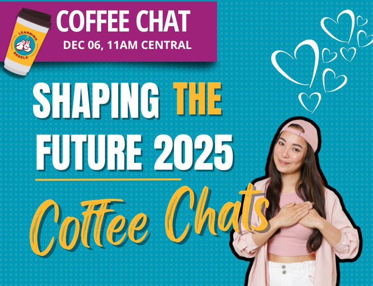 Casual woman holding her heart and showing love for the future. The title of the chat: Shaping the future is across the top.